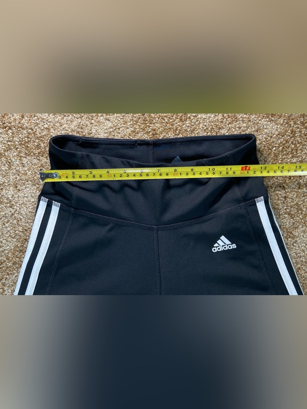 Adidas Climalite Black 3-Stripe High Rise Leggings Women’s Small Activewear - Picture 4 of 13